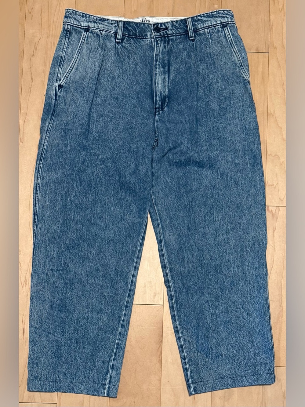 Levi's XX Loose Straight Pleated Denim Jean Chino Pants Blue Men’s 35x27*
